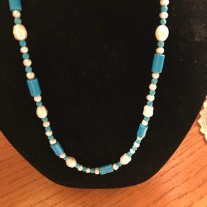 bundle TURQUOISE  Necklace/Eyeglass Chain Glasses Holder LAnyard+ earrings OOAK